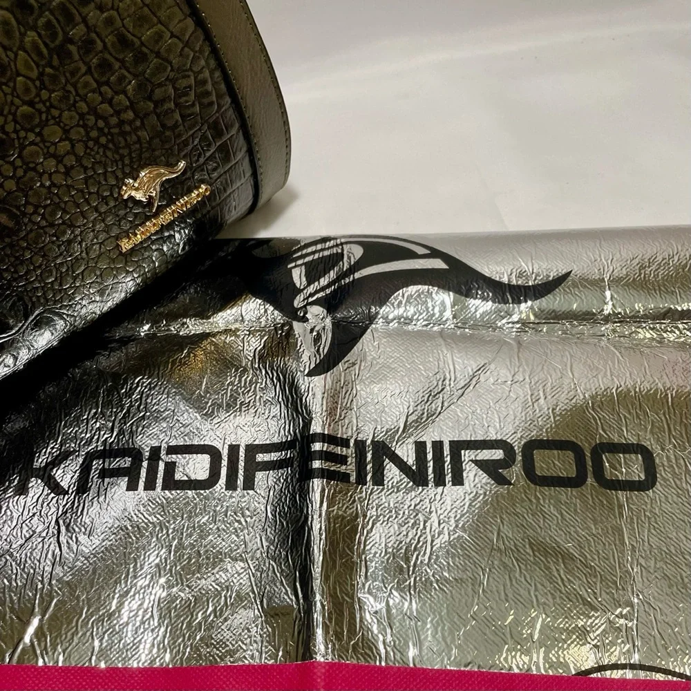 Kaidifeiniroo Croc-Embossed Gradient Olive Green & Brown Tote/Crossbody, NWOT